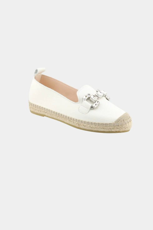 Maypol Embellished Leather Espadrille Loafers